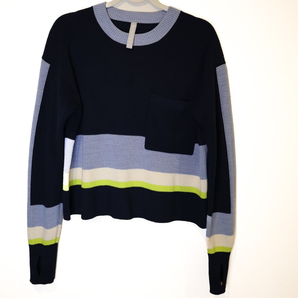 Athleta Cropped Color Block Sweater